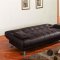 Brown Vinyl Modern Futon Sofa Bed w/Removable Arm Rests