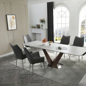 9188 Dining Table by ESF w/Optional 1218 Dark Gray Chairs