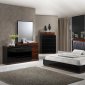 Lexi Bedroom in Black & Wenge by Global w/Platform Bed & Options