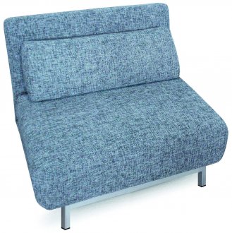 Grey Fabric Contemporary Sofa Bed Convertible w/Metal Legs