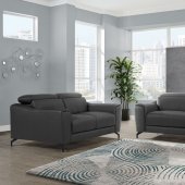 U6008 Sofa in Dark Gray Leather by Global w/Options