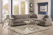 500727 Tess Sectional Sofa by Coaster in Grey Fabric w/Sleeper