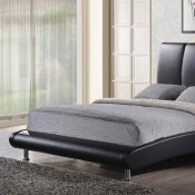 8272 Upholstered Bed in Black Leatherette by Global
