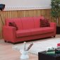 Dallas Sofa Bed in Red Leatherette w/Optional Loveseat
