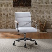 Halcyon Office Chair 93243 in White Top Grain Leather by Acme
