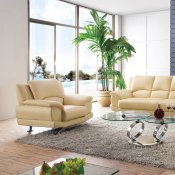 S990A Sofa in Ivory Leather by Pantek w/Options