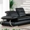 S626-B Sofa in Black Leather by Pantek w/Options