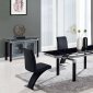 Black Modern 88 DT Dining Table w/Black Glass Top & Options