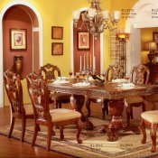 Cherry Finish Classic Formal Dining Room Table w/Optional Items