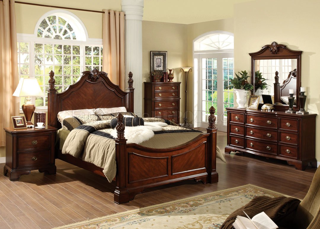 bedroom cherry dark wood carlsbad furniture bed sets headboard queen solid casegoods king bedrooms decor optional footboard knobs elegant matching
