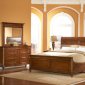 Medium Brown Cherry Traditional Sleigh Bed w/Optional Case Goods