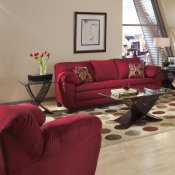 Burgundy Micro Suede Contemporary Living Room Sofa w/Options