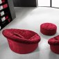 Cosmopolitan Sectional Sofa Red Fabric w/Chair & Ottoman by VIG
