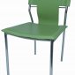 Set of 4 Green Leatherette Modern Dining Chairs w/Metal Legs