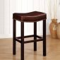 Tudor Barstools Set of 4 in Antique Brown Leather