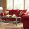 Red Chenille Fabric Contemporary Livng Room Sofa w/Options