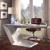 Brancaster Office Desk 92025 in Aluminum by Acme