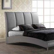 8272 Upholstered Bed in Grey Leatherette by Global