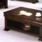 Deep Cherry Finish Classic Coffee Table with Storage Drawers