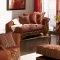 Red Chenille Fabric Traditional Living Room Sofa w/Options