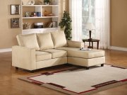 Willa Sectional Sofa in Cream Microfiber by Acme Furniture 55919