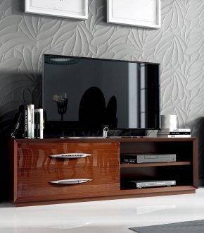 Carmen TV Stand by ESF in Walnut High Gloss