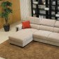Beige Microfiber Modern Sectional Sofa w/Adjustable Back
