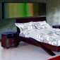 Espresso Finish Stylish Bedroom With Artistic Design