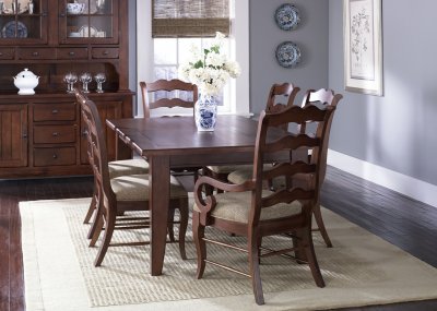 Rustic Dining Furniture on Rustic Cherry Finish Formal Dining Table W Optional Chairs At