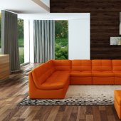 Lego Modular Sectional Sofa 7Pc Set in Pumpkin Leather by J&M