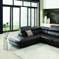 Deon Sectional Sofa in Brown Leather w/Adjustable Headrests