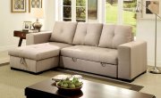 Denton CM6149IV Sectional Sofa in Ivory Fabric w/Sleeper