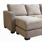 Tan Microfiber Contemporary Sectional Sofa & Ottoman