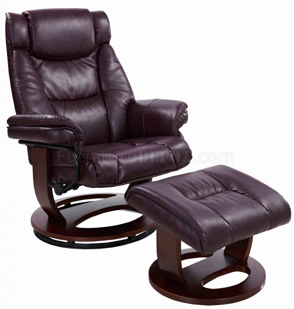 Savuage Bordeaux Bonded Leather Modern Recliner Chair w ...