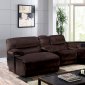 Glasgow Reclining Sectional Sofa CM6822 in Brown Microfiber