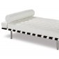 Black or White Button-Tufted Leather Stylish Day Bed w/Bolster