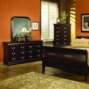 Dark Brown Finish Traditional Bedroomt w/Options