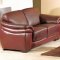 Burgundy Full Leather Modern Sofa w/Optional Loveseat & Chair