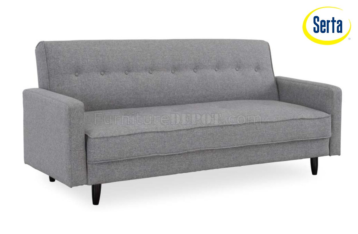 Ash Fabric Modern Convertible Sofa Bed w/Wooden Legs LSSB Valerie