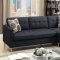 F7084 Reversible Sectional Sofa in Black Fabric by Boss
