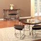 Metal, Wood & Glass Contemporary Coffee Table w/4 Ottomans