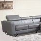6201 Amalia Sectional Sofa in Grey Leather by At Home USA