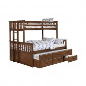 Atkin Twin XL/Queen Bunk Bed 461147 Weathered Walnut by Coaster