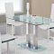 Modern 5Pc Dinette Set W/Frosted Stripe Glass Top & Base