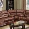 9172/9242 Reclining Sectional Sofa in Brown Bonded Leather