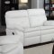 G577A Reclining Sofa & Loveseat in White Bonded Leather by Glory