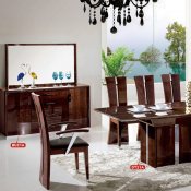 DT21A Dining Room 10Pc Set in Dark Brown High Gloss by Pantek