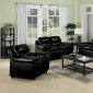 Black Bonded Leather Match Modern Couch & Loveseat Set w/Options