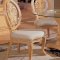 Antique White Traditional 5PC Dining Set w/Round Clear Glass Top