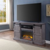 Admon TV Stand w/Fireplace 91618 in Gray Oak by Acme